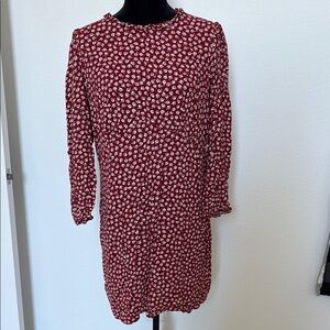 Reformation Red Sheath Dress with Bishop Sleeves